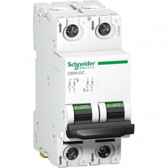 Автоматический выключатель SCHNEIDER ELECTRIC ACTI 9 C60H-DC 2П 2А C 500В DC