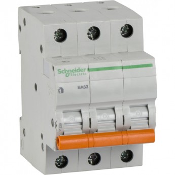 Автоматический выключатель SCHNEIDER ELECTRIC ДОМОВОЙ ВА63 3П 63A C 4,5 кА, Болгария/Италия